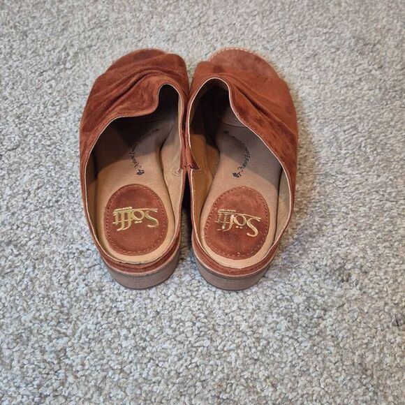 Sofft Netta Sandals Brown Leather Suede Slip On Sandal Size 8 - Picture 3 of 6